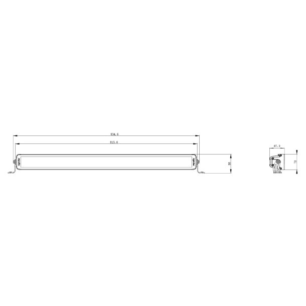 Lige arbejdslysbar LED, 300W, 25200 lm, 815 mm. 12/24V