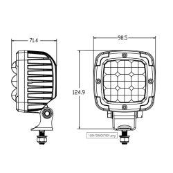 Blue spot / Sprjtelygte LED med blt lys 10-80V