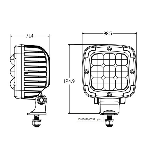 Blue spot / Sprjtelygte LED med blt lys 10-80V