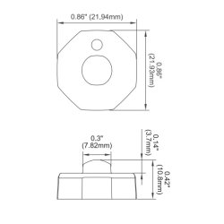 OctaFit, st &aacute; 4 stk, 12-24V, R65, Gul LED, klart glas 