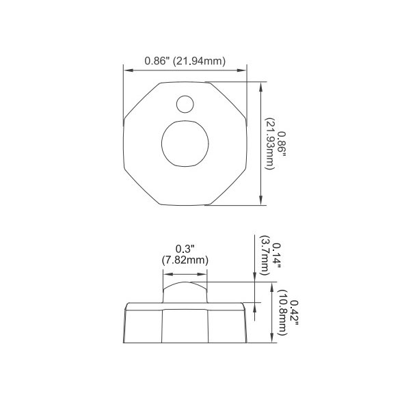 OctaFit, st &aacute; 4 stk, 12-24V, R65, Gul LED, klart glas 