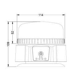 Magnetmonteret LED blink med batteri og Fj.betj. Blt lys / Blt glas, R65