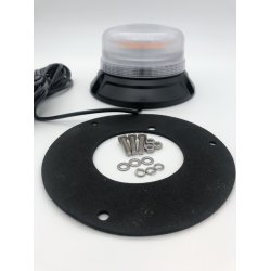 Lav profil LED blink, fastmontering, gul/klar glas, R65, 10-30V, 5 meter kabel