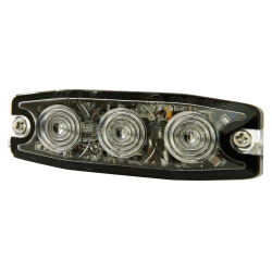 Supplerende blink, 3 Gul led/klar glas,6,6mm tyk, R65 godkendt, 12/24v