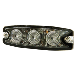 Supplerende blink, 3 Bl led/klar glas, 6,6 mm dyb, 12/24v