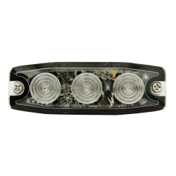Supplerende blink, 3 Gul led/klar glas,6,6mm tyk, R65 godkendt, 12/24v