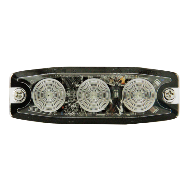 Supplerende blink, 3 Gul led/klar glas,6,6mm tyk, R65 godkendt, 12/24v