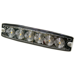 Supplerende blink, 6 Gul led/klar glas, 6,6 mm dyb, 12/24v, R65