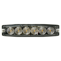 Supplerende blink, 6 Gul led/klar glas, 6,6 mm dyb, 12/24v, R65