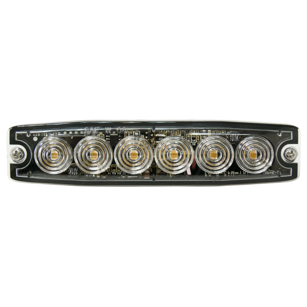 Supplerende blink, 6 Gul led/klar glas, 6,6 mm dyb, 12/24v, R65