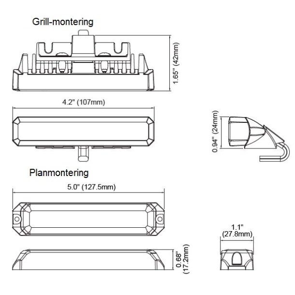 MS6, bl/hvid, split-model, planmontering, 12/24v