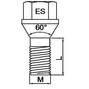 Låsebolte med 60° konus