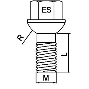 Låsebolte med rund konus