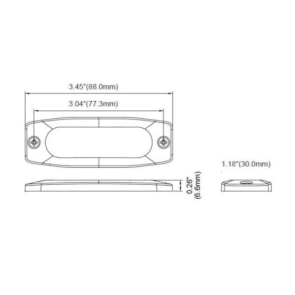 Supplerende blink, 3 Gul led/klar glas,6,6mm tyk, R65 godkendt, 12/24v