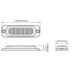 Supplerende blink, Gul, 3 LED, 12/24 V, R65