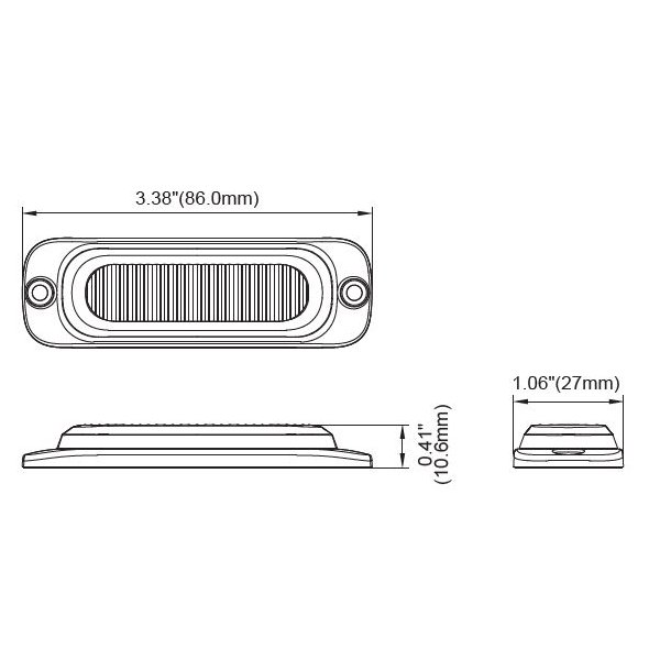 Supplerende blink, Gul, 3 LED, 12/24 V, R65