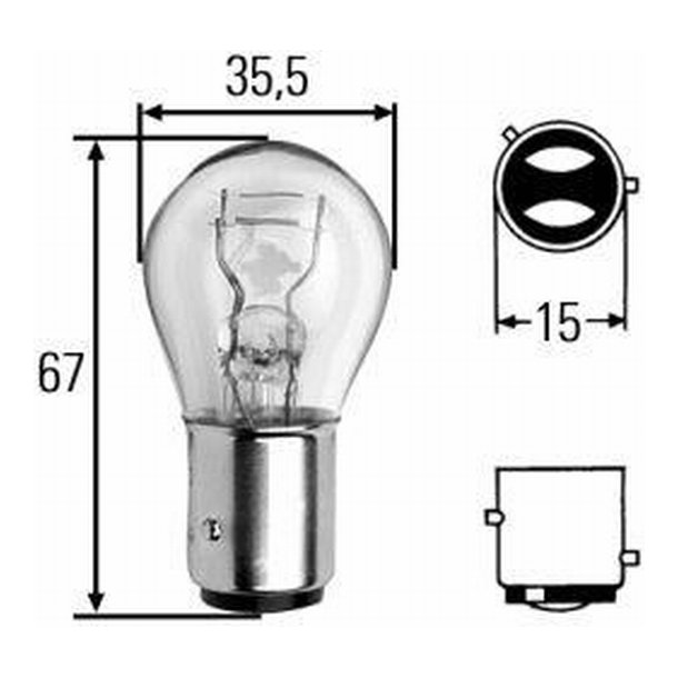 Signal p�re 12V/21W/4W P21/4W BAZ15D