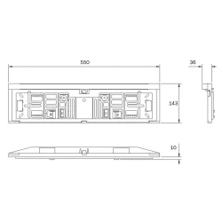 Rubbolite nummerpladeholder med LED lys 12/24V