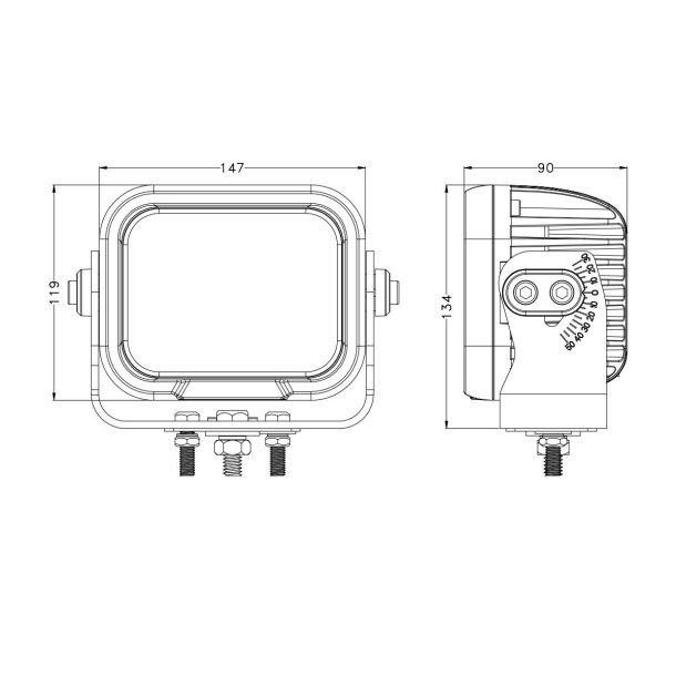 HD LED Arbejdslampe, 10800 Lumen, SPOT