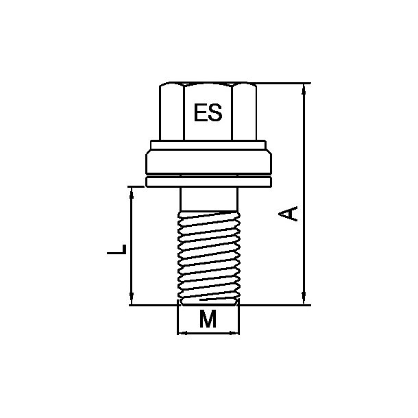 Lseboltst Special L=35 17 / 12 x 1,25, Totallngde 69 mm.
