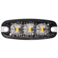 Supplerende blink, 3 LED, Gul, R65/SAE, 26 blinkmnstre, LP-profil, 5 m kabel.