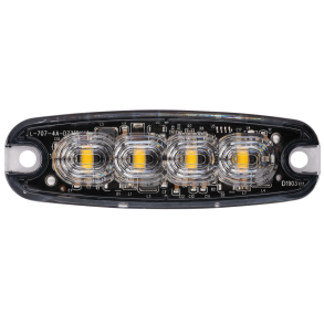 Supplerende blink, 4 LED, Gul, R65/SAE, 26 blinkmnstre, LP-profil, 5 m kabel.