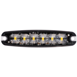 Supplerende blink, 6 LED, Gul, R65/SAE, 26 blinkmnstre, LP-profil, 2,5 m kabel.
