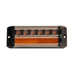 Gul LED markeringslygte med blinklys og gult advarselsblink. R65/R91, 3m