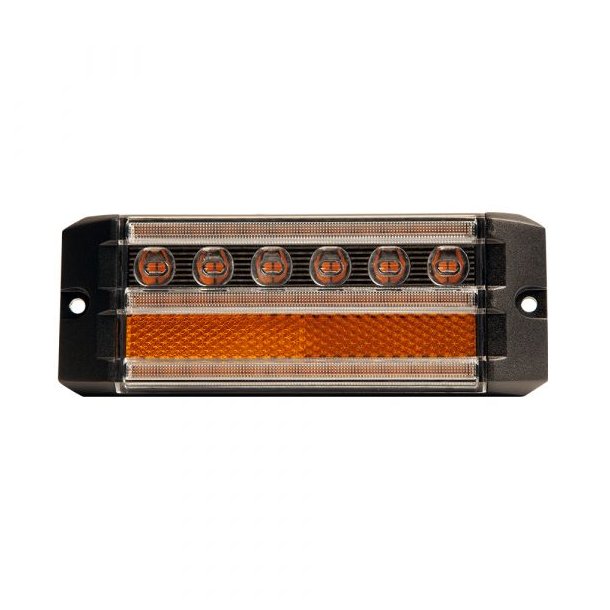 Gul LED markeringslygte med blinklys og gult advarselsblink. R65/R91, 3m