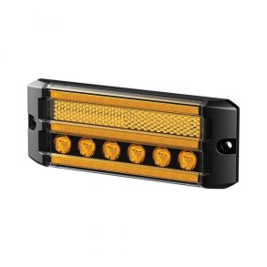 Gul LED markeringslygte med blinklys og gult advarselsblink. R65/R91, 3m