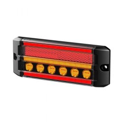 Rd LED markeringslygte med blinklys og gult advarselsblink. R65/R91, 3m