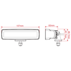 LED Arbejds / Baklygte m/ advarselslys, 14/23W, 2880 lm, ECE R23 + R65, 12/24V