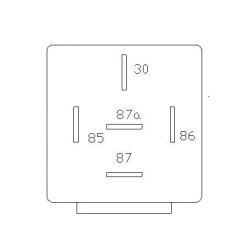 Omskifterrel mini 12V 30/40 Amp 87A med diode