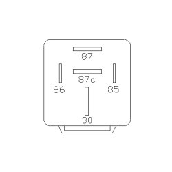 Omskifterrel HD 3 x 9,5 mm. 12V 60/70 Amp 87A