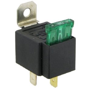 Arbejdsrel mini 12V 30 A med 30A sikring 87