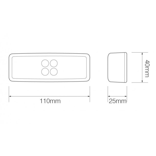 Hvid markeringslygte, 12/24v