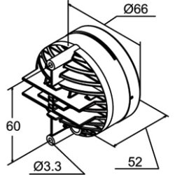 Rund LED baklygte til indsats, 24v