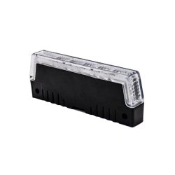 180 gr. Supplerende blink, 12 LED, Bl, klart glas, R65, 150mm kabel