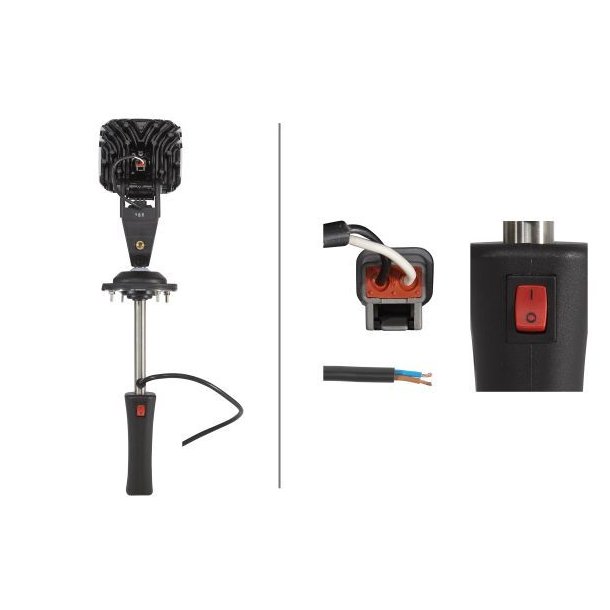 Tags�gelygte, Firkantet, LED 50w, 12/24v, manuelt betjent.