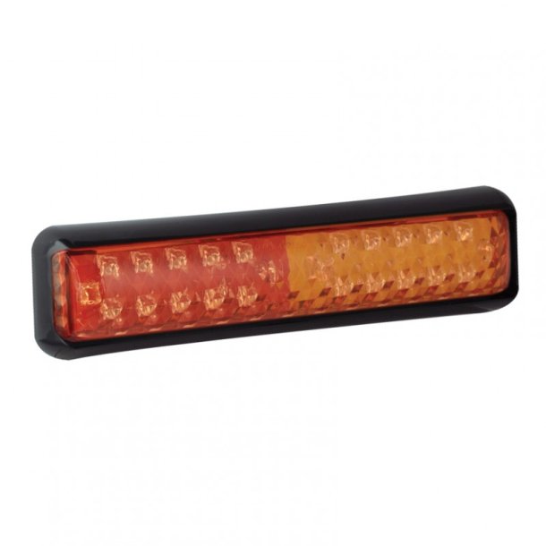 Rektangulr LED baglygte, bag/stop/blinklys, 12/24v