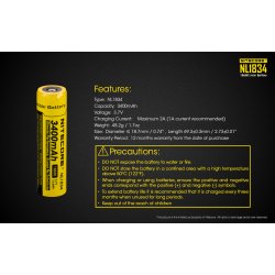Genopladeligt batteri, 18650-type, 3400 mAh. (HC60V2)