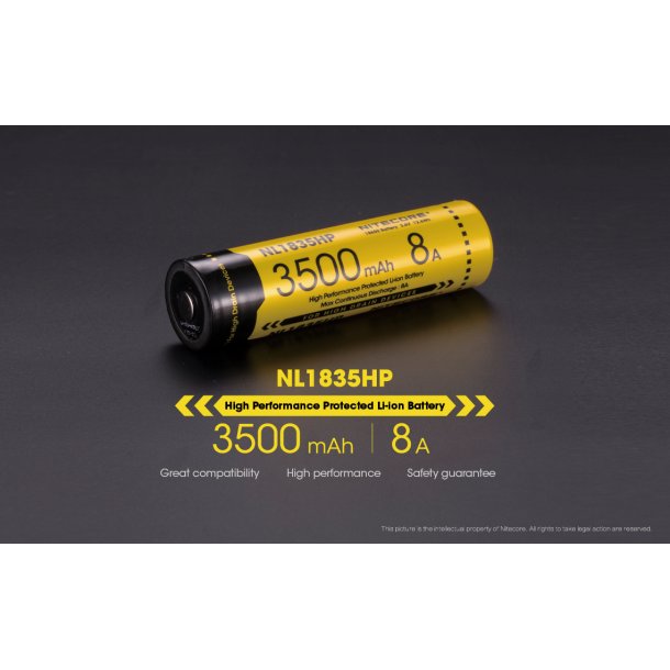 Genopladeligt batteri, 18650-type, 3500 mAh. HIGH POWER (EC23)