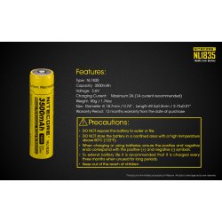 Genopladeligt batteri, 18650-type, 3500 mAh. (P10V2, MT21C)