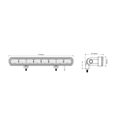 Fjernlysbar, 414 mm.