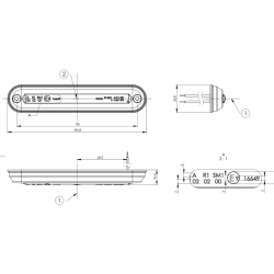 Markeringslygte, SLIM, 12/24V, Rd