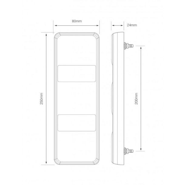 LED baglygte, med tgelys/refleks