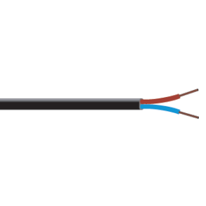 NKT 2X1,5 PKAAU Rund plastkappeledning. Bl/brun. 50 m