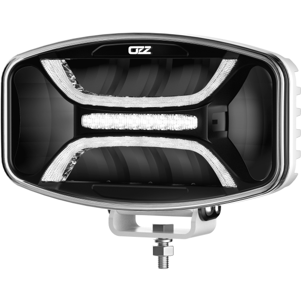 OZZ Oval fjernlygte med gult og hvidt positionslys, samt blitz. Ref. 50, Hvidt hus