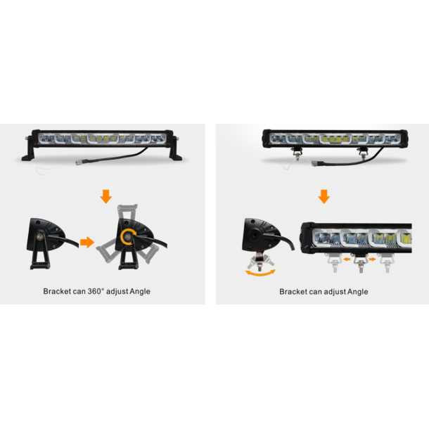 Fjernlysbar med positionslys, 434 mm.