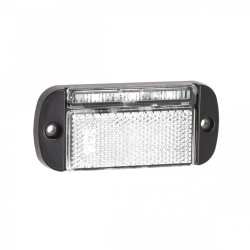 Hvid markerinslygte, LED, refleks, 12/24v